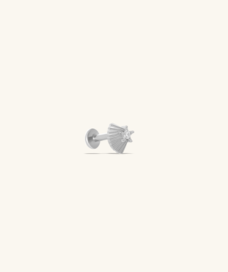 Titanium Fan-Shaped Star Flatback Stud - OumoJewelry