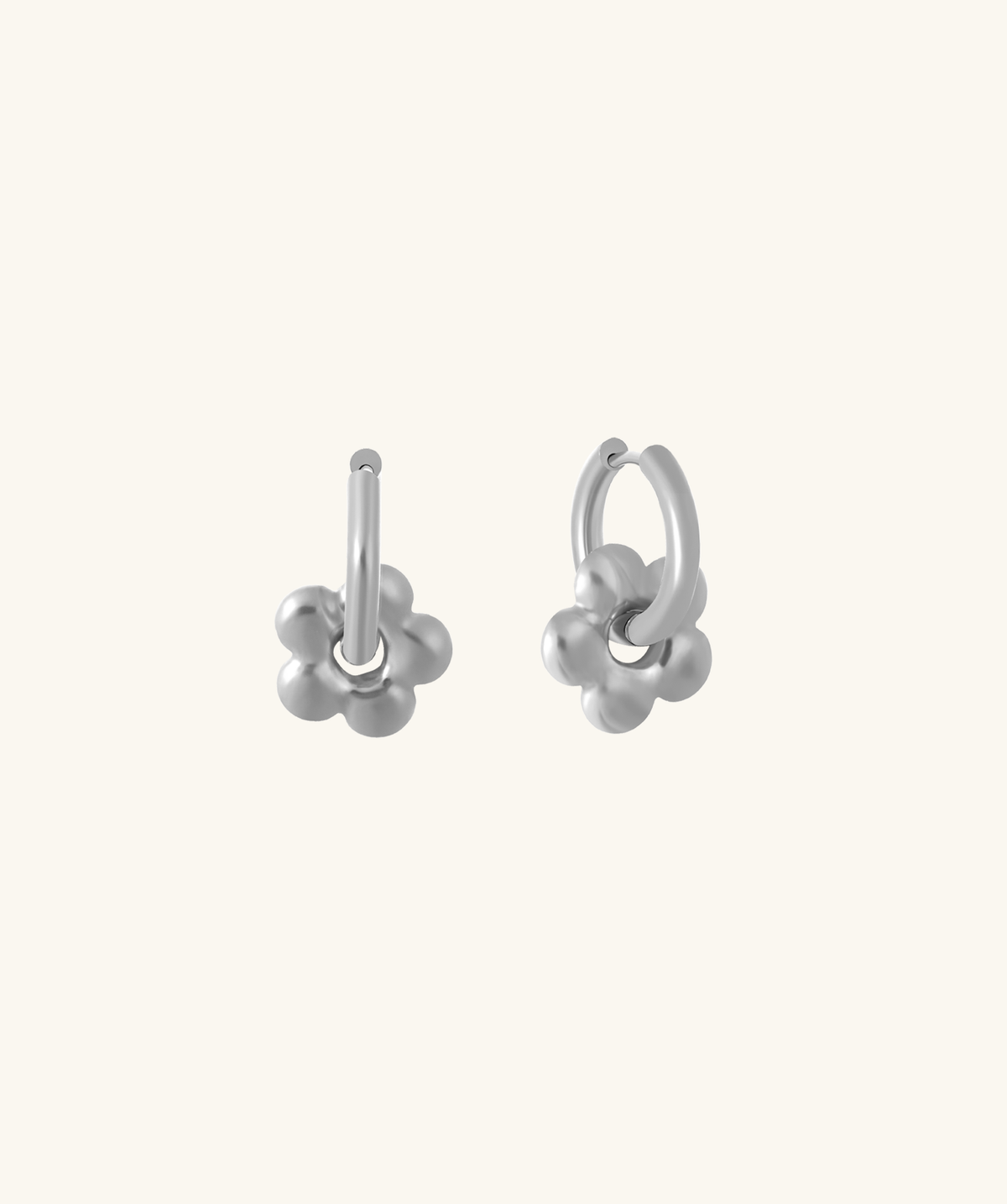 Lovely Puffed Flower Drops - Stainless Steel - Oumo Jewelry