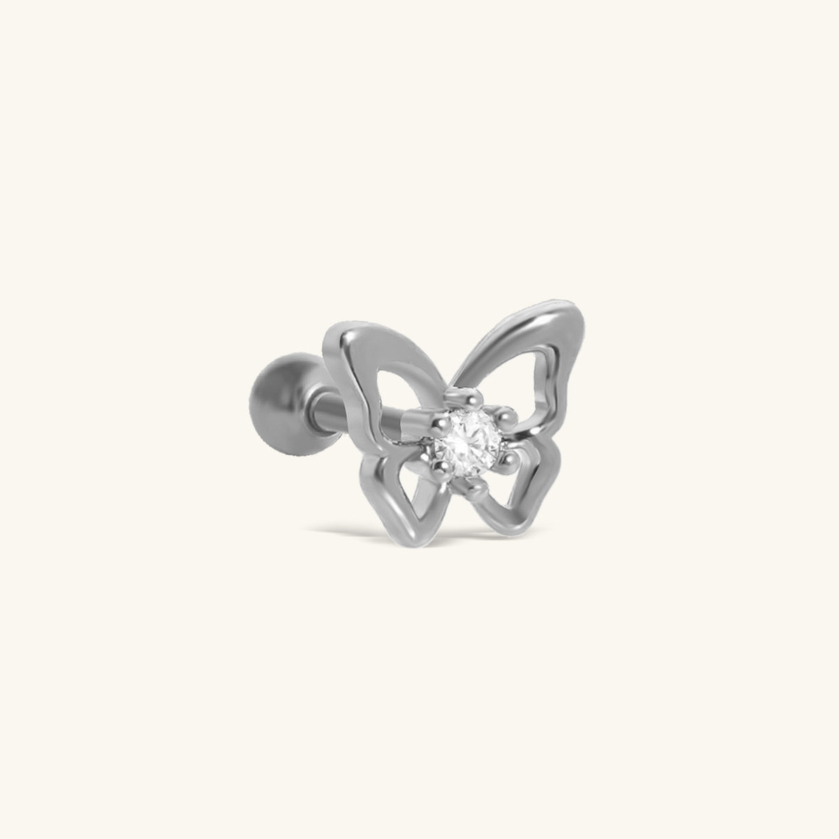 Lyra Butterfly Stud - Stainless Steel - Upper Lobe - Oumo Jewelry