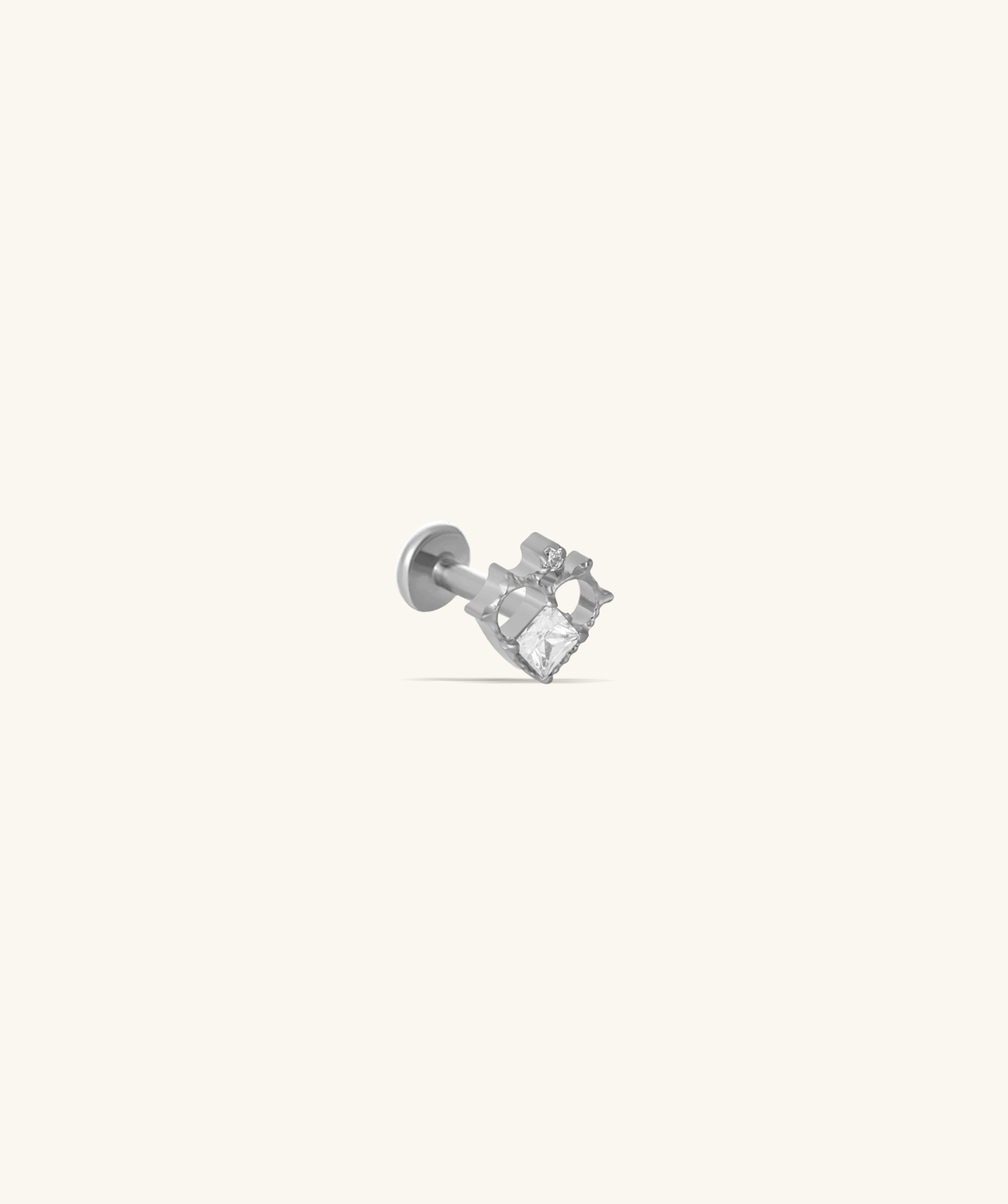 Titanium Love in Thorns Stud - Titanium - Helix, Upper Lobe, Conch - Oumo Jewelry