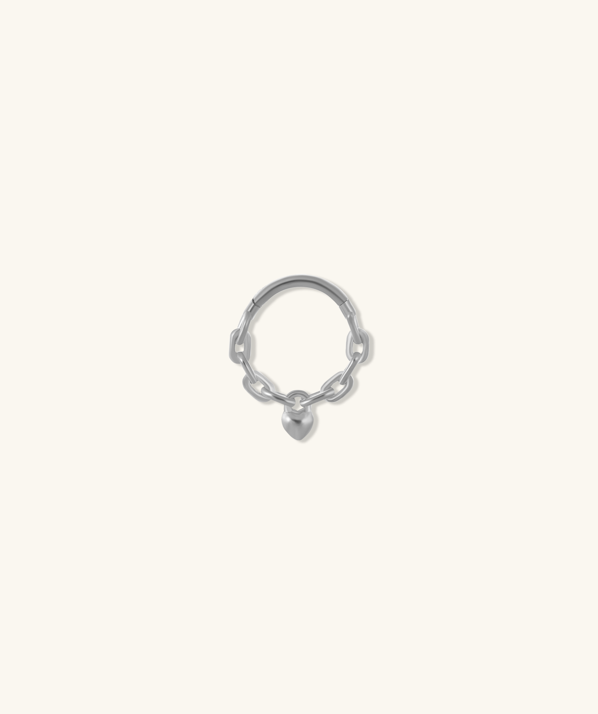 Chain Link Heart Hoop - Stainless Steel - Daith - Oumo Jewelry
