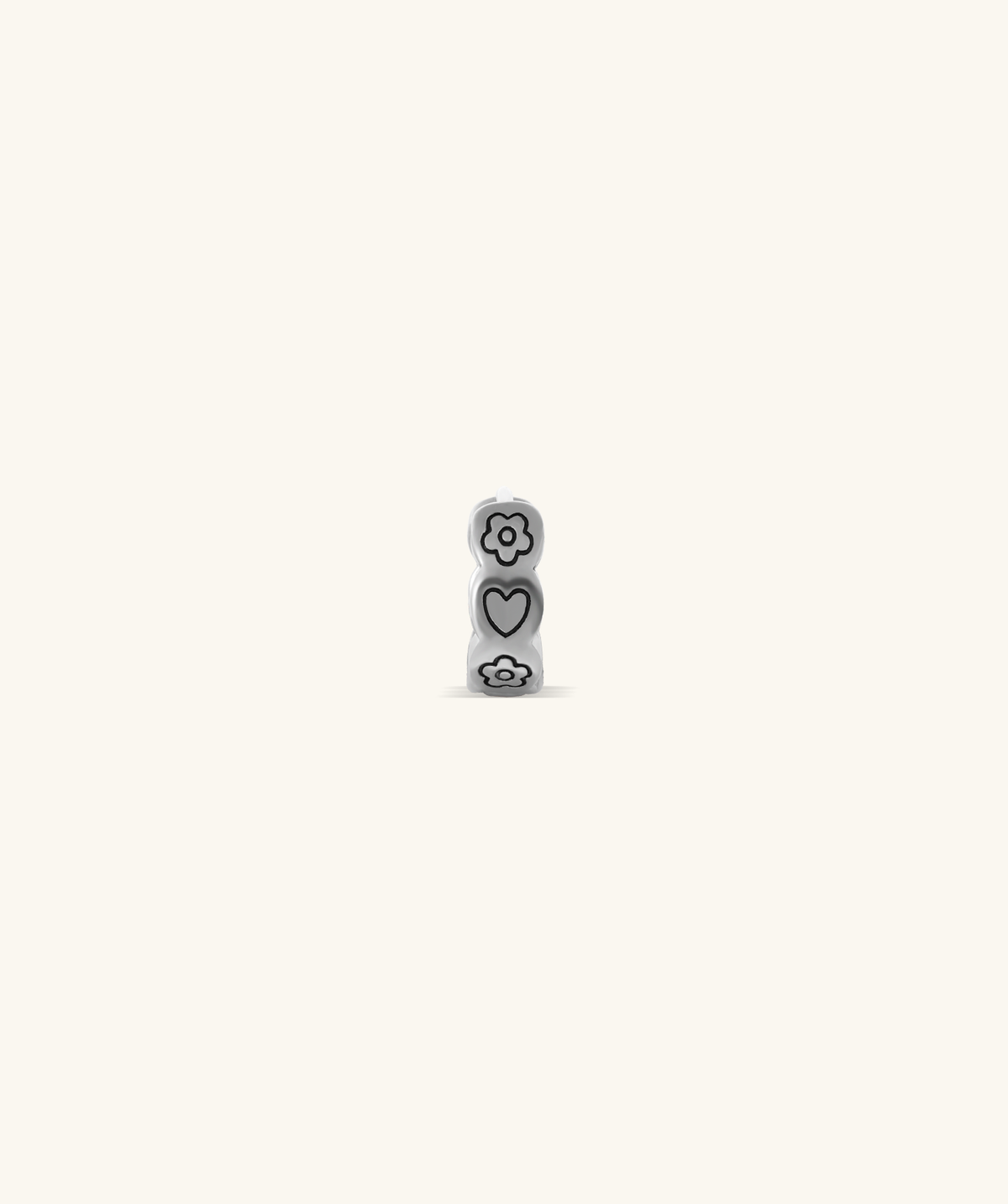 Flower & Love Hoop - Stainless Steel - Lobe - Oumo Jewelry