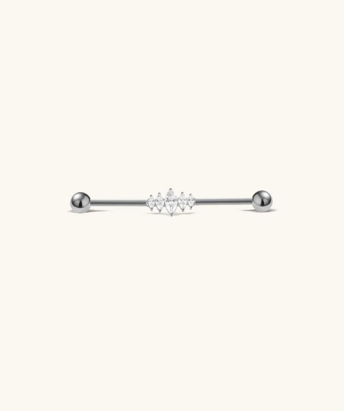 Titanium Vivia Industrial Barbell - Titanium - Industrial - Oumo Jewelry