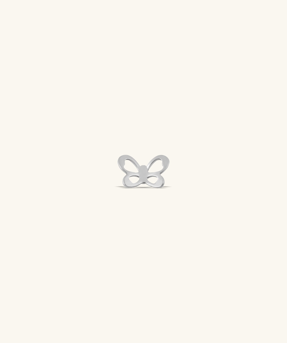 Titanium Cute Butterfly Flatback Stud - Titanium - Upper Lobe, Helix, Flat - Oumo Jewelry