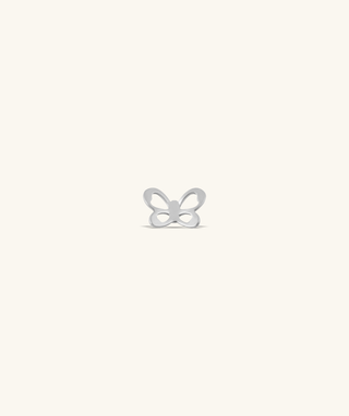 Titanium Cute Butterfly Flatback Stud