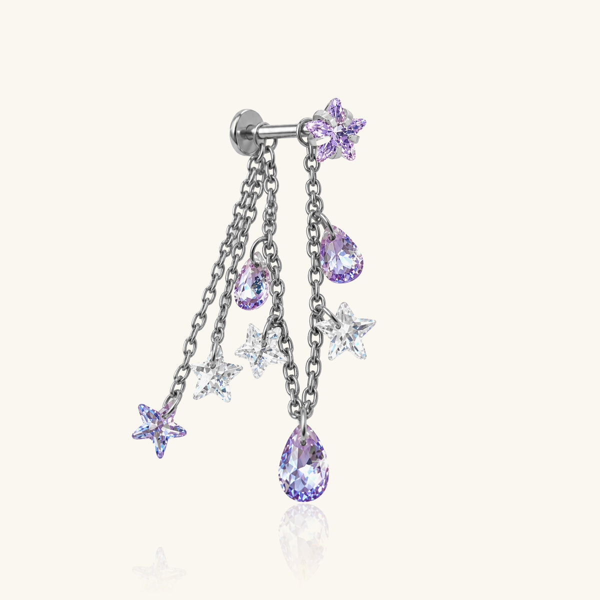 Titanium Alina Star Chain Drop