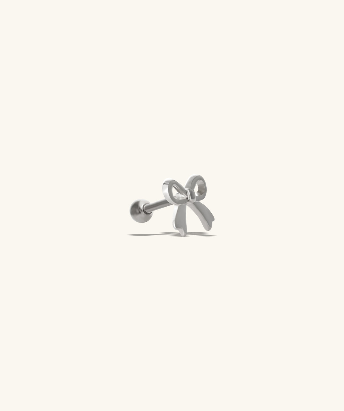 Sweet Bow Stud - Stainless Steel - Helix, Upper Lobe, Flat - Oumo Jewelry