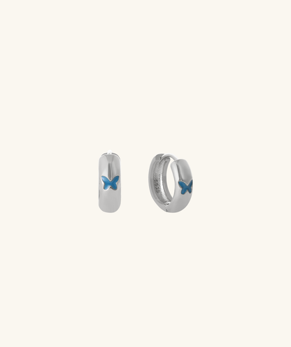 Enamel Butterfly Hoops