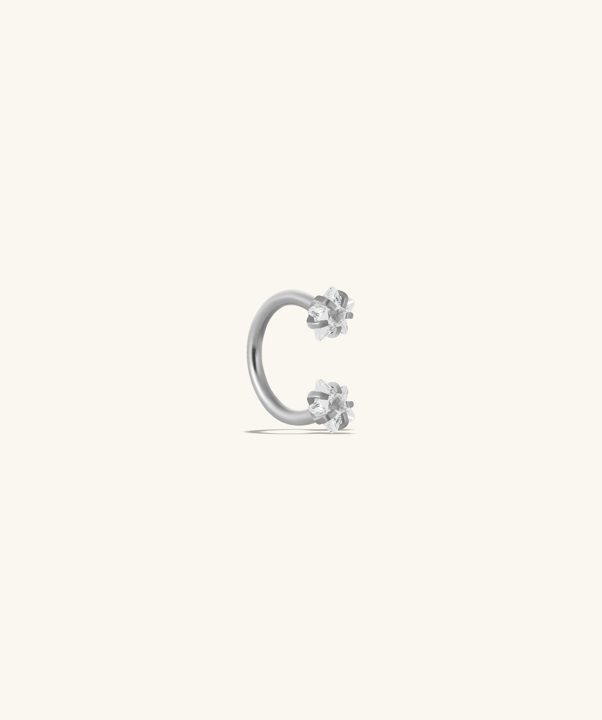 Stars Horseshoe Ring - Stainless Steel & Titanium - Upper Lobe, Helix, Forward Helix - Oumo Jewelry