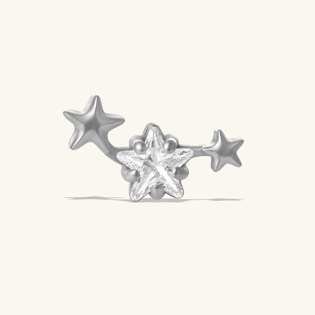 Titanium Petite Star Flatback Stud