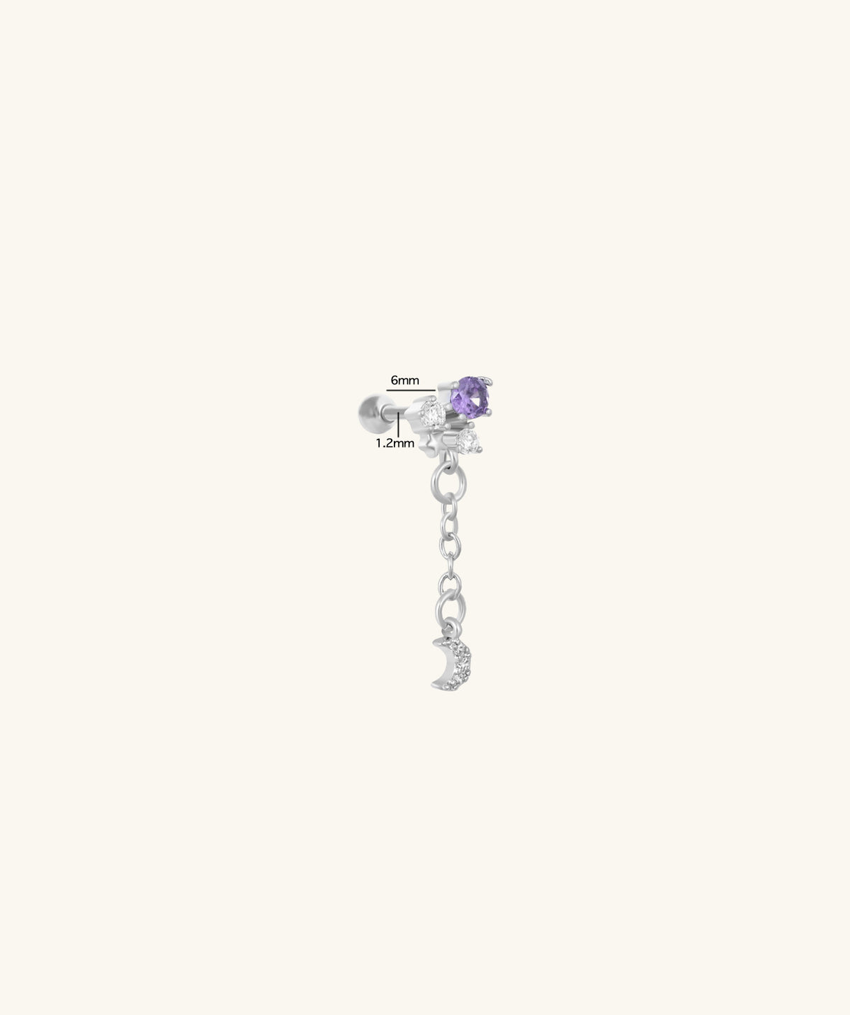 Celene Chain Stud - Stainless Steel - Lobe, Upper Lobe - Oumo Jewelry