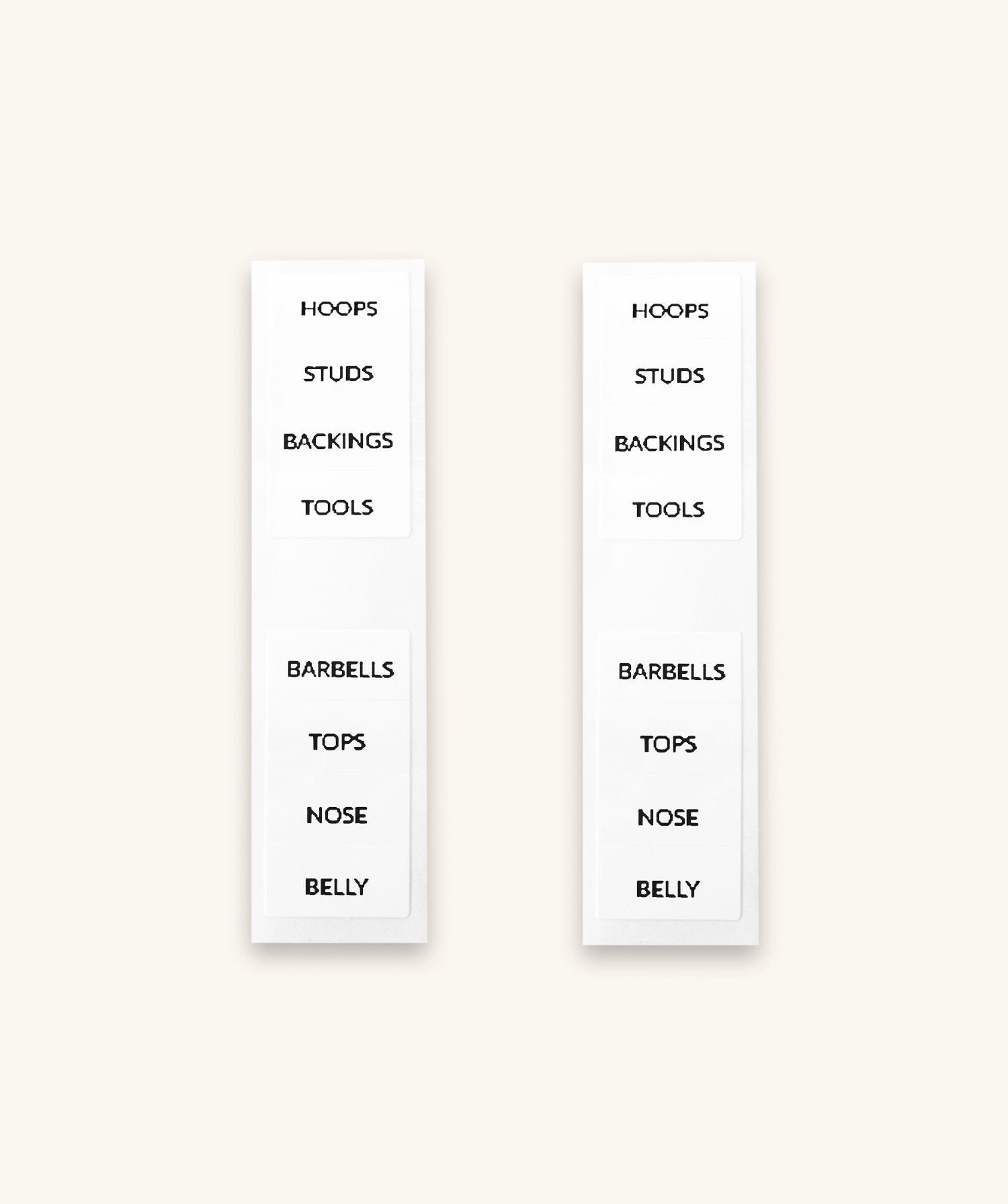Piercing Storage Labels - OumoJewelry