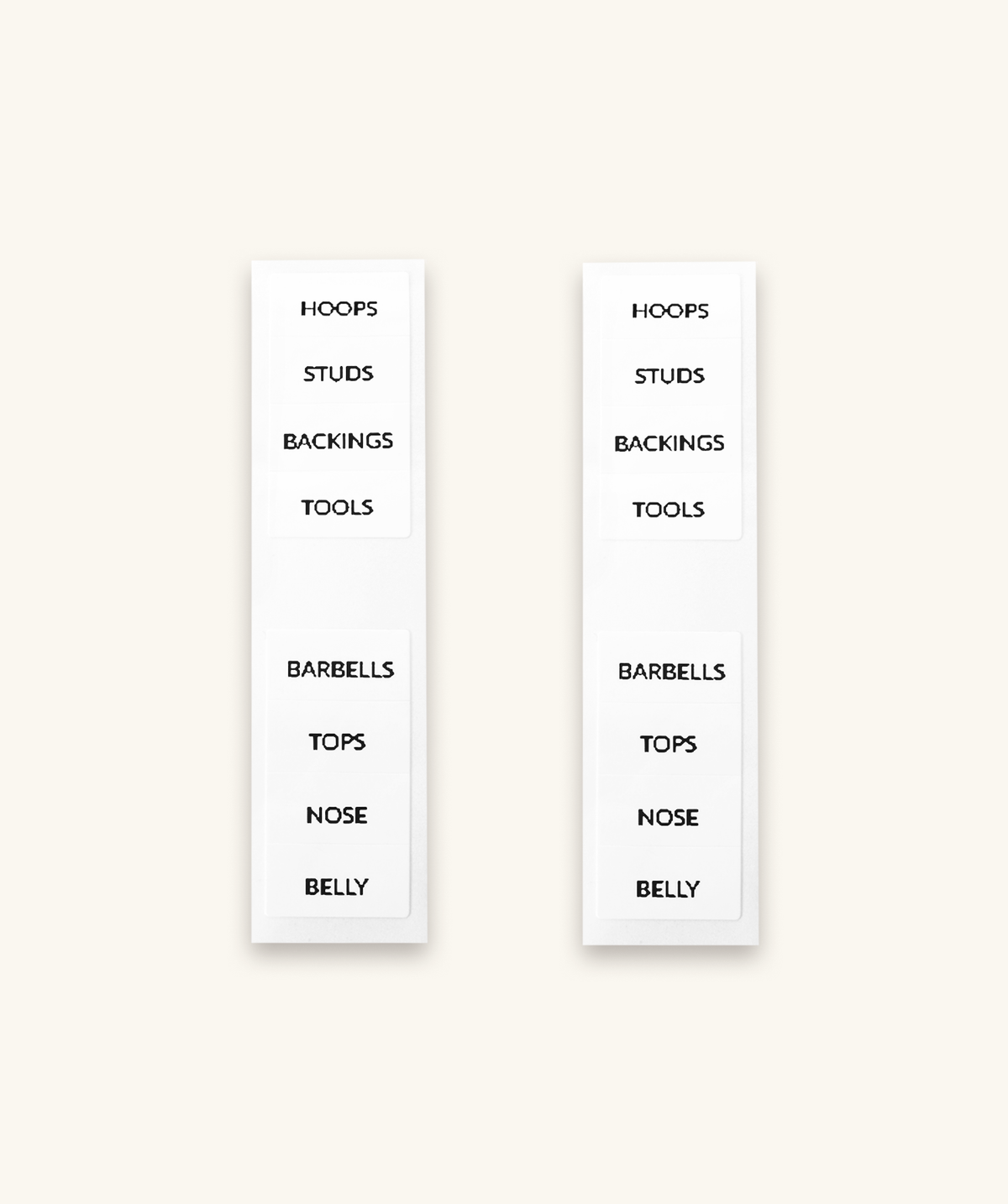 Piercing Storage Labels