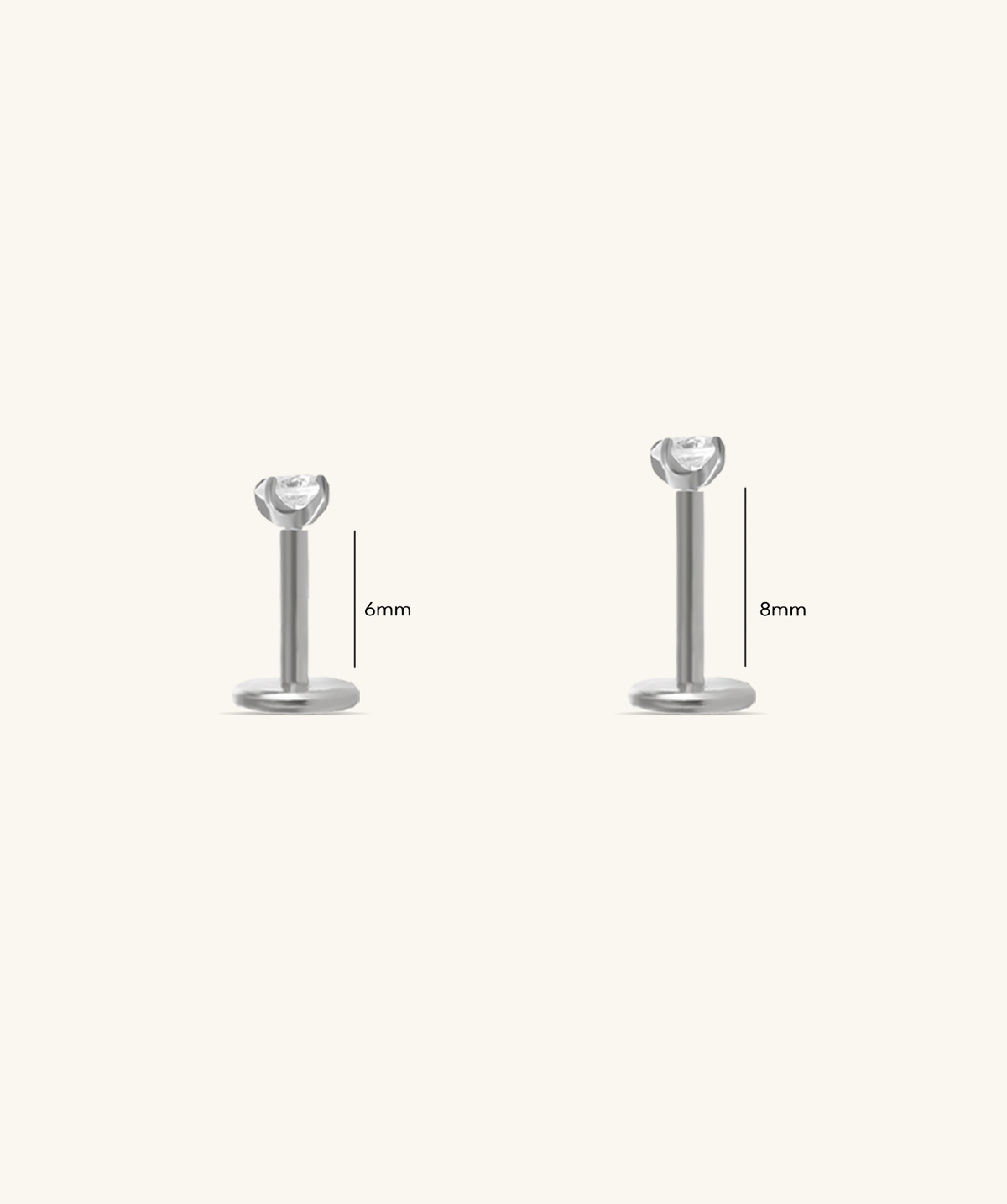 Titanium Threadless Flatback Stud - Titanium - Helix, Forward Helix, Upper Lobe - Oumo Jewelry