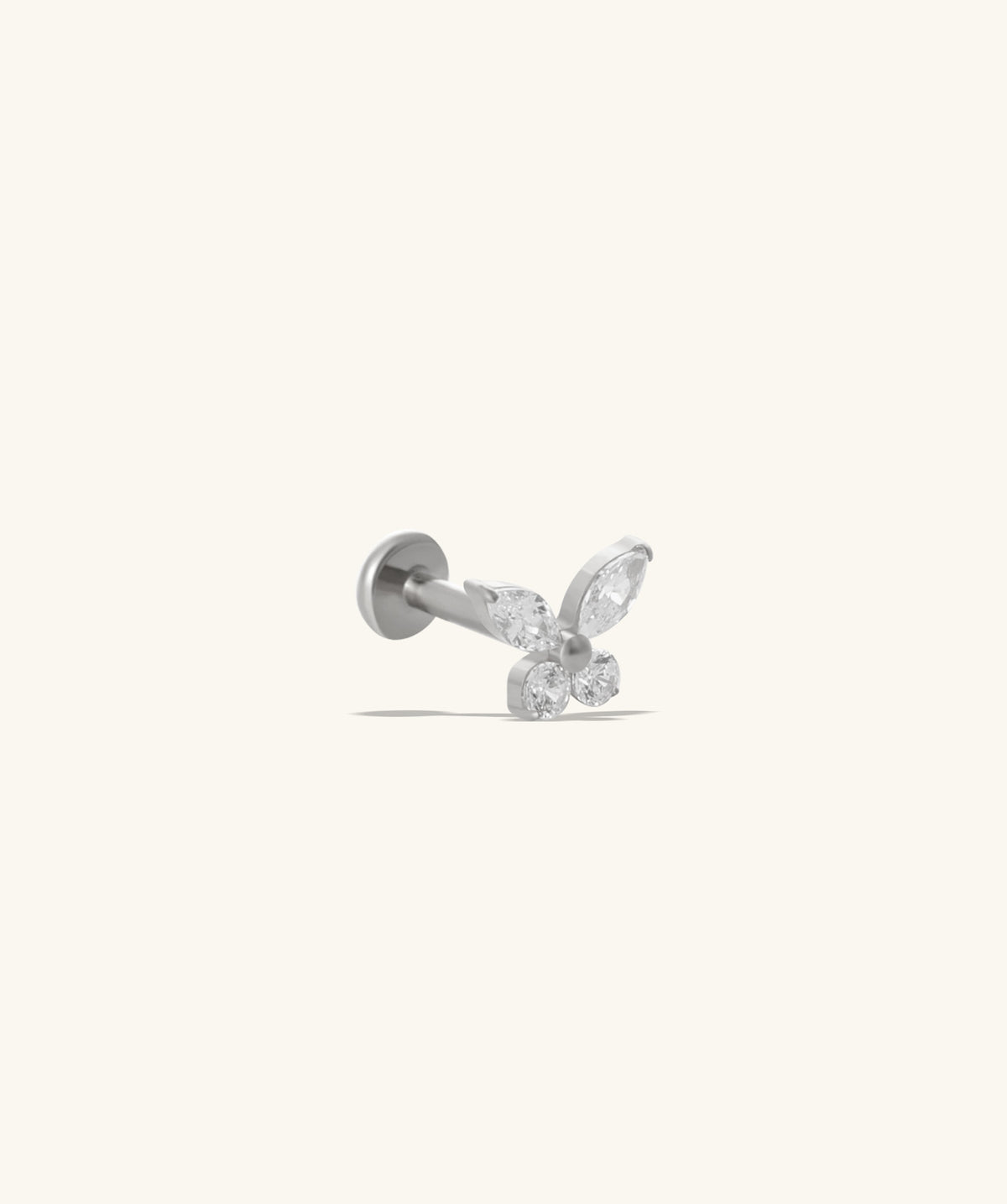 Titanium Butterfly Stud - Titanium - Upper Lobe, Helix, Flat - Oumo Jewelry