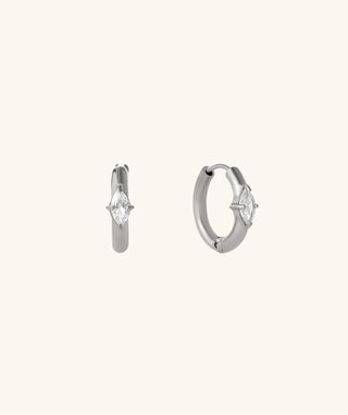 Oval Gemstone Hoops - OumoJewelry