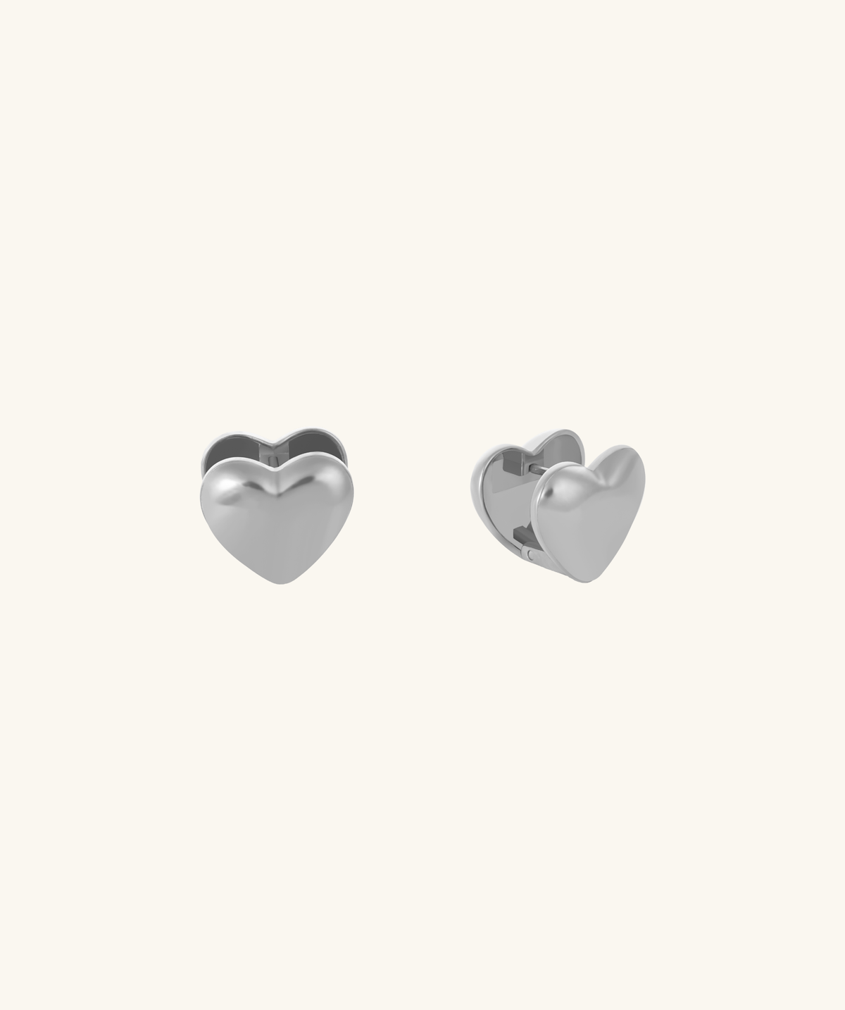 Vera Heart Hoops - Stainless Steel - Lobe - Oumo Jewelry
