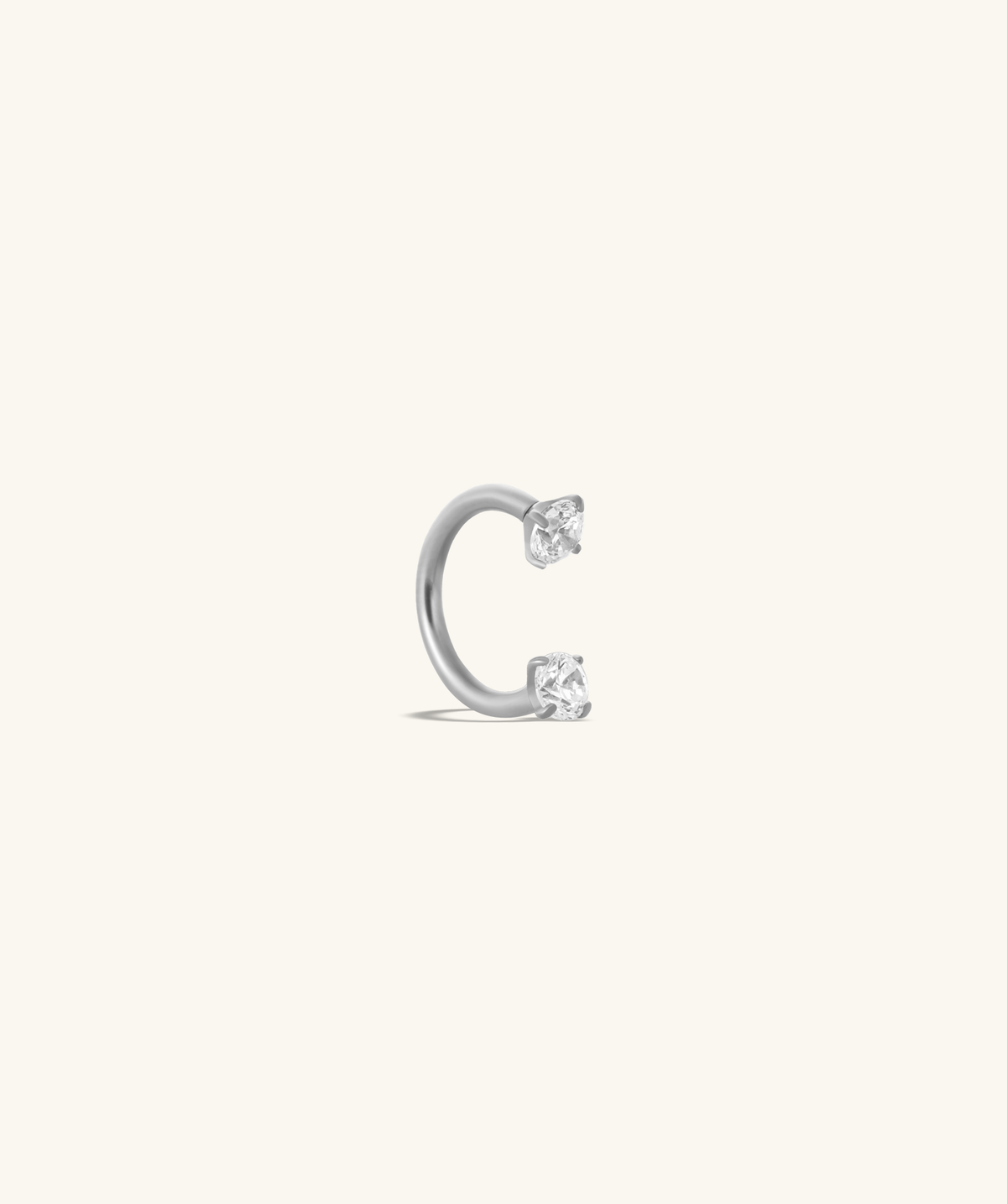 Gems Horseshoe Ring - Stainless Steel & Titanium - Helix, Upper Lobe, Forward Helix - Oumo Jewelry