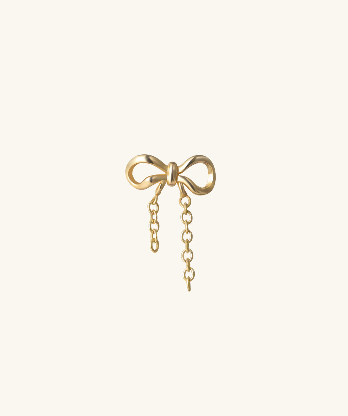 Sweet Bow Chain Drop - Stainless Steel - Upper Lobe, Helix, Flat - Oumo Jewelry