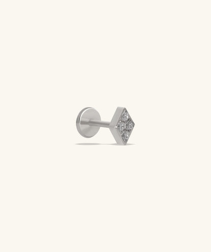 Titanium Rhombus Flatback Stud