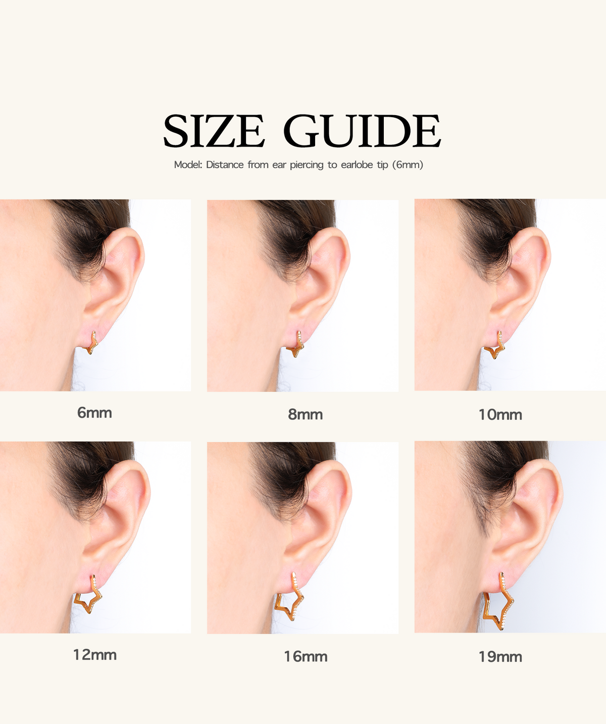 Star Helix Hoop - Brass - Lobe, Upper Lobe, Helix - Oumo Jewelry