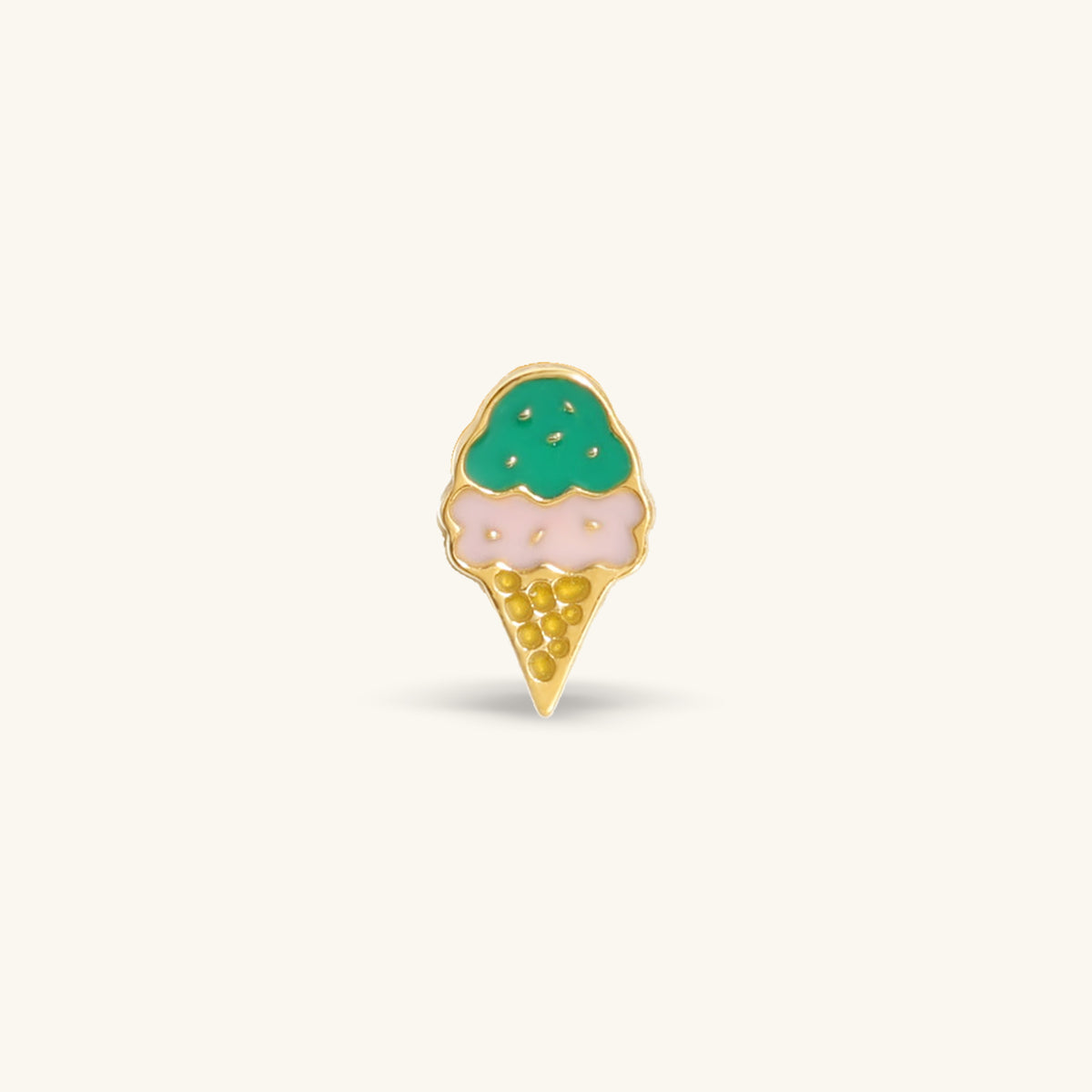 Titanium Threadless Ice Cream Stud - Titanium - Helix, Upper Lobe, Conch - Oumo Jewelry