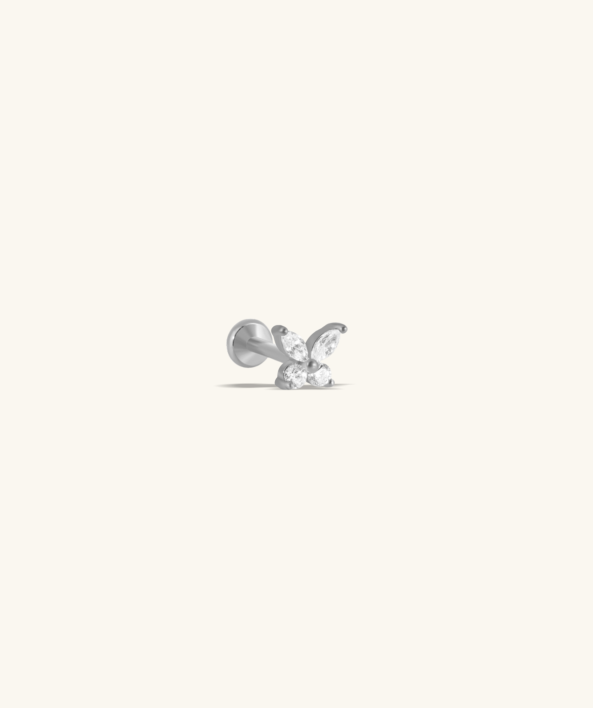 Elara Butterfly Stud - Stainless Steel - Helix, Upper Lobe, Conch - Oumo Jewelry
