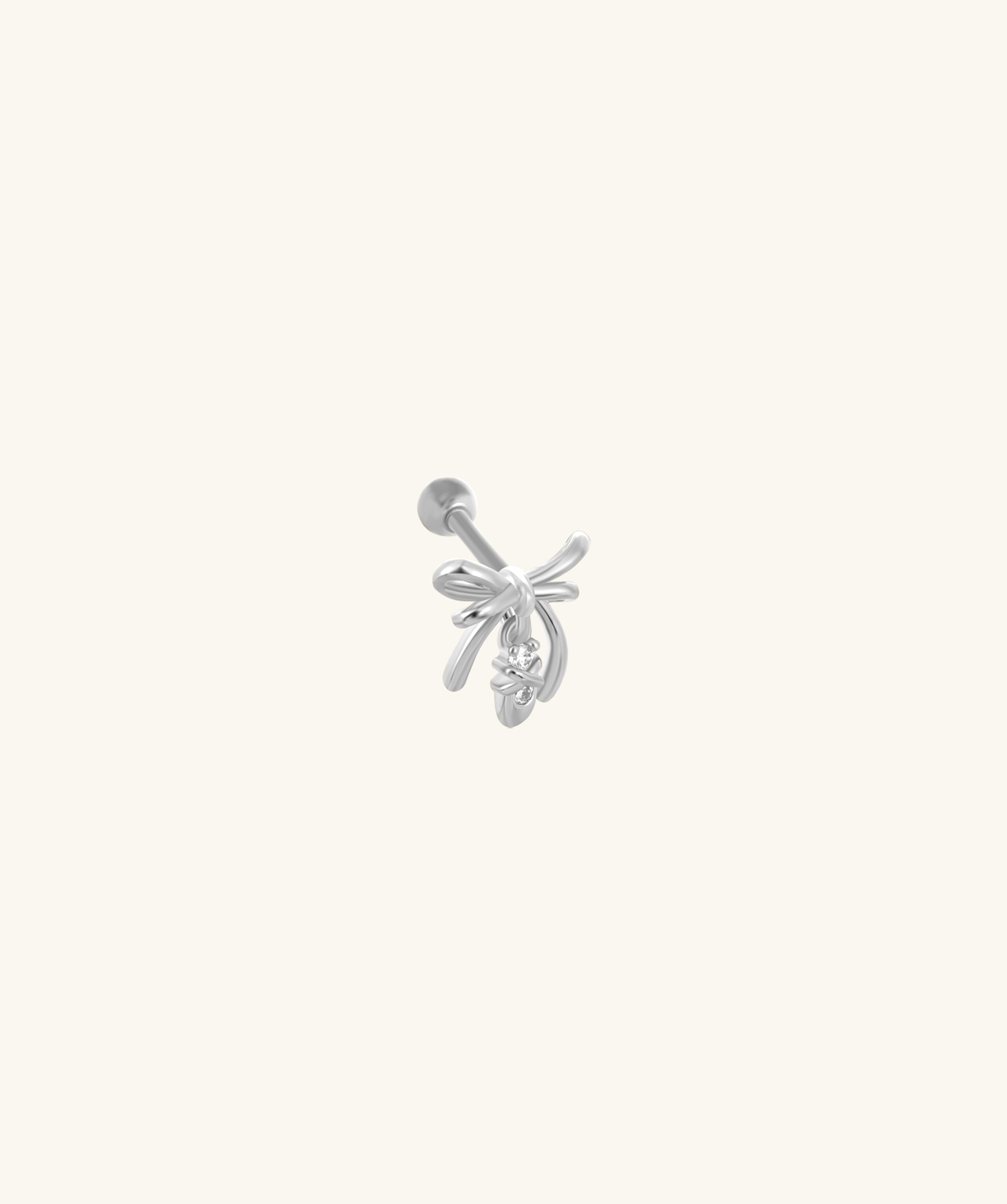 Romy Bow Stud - Stainless Steel - Upper Lobe, Helix - Oumo Jewelry