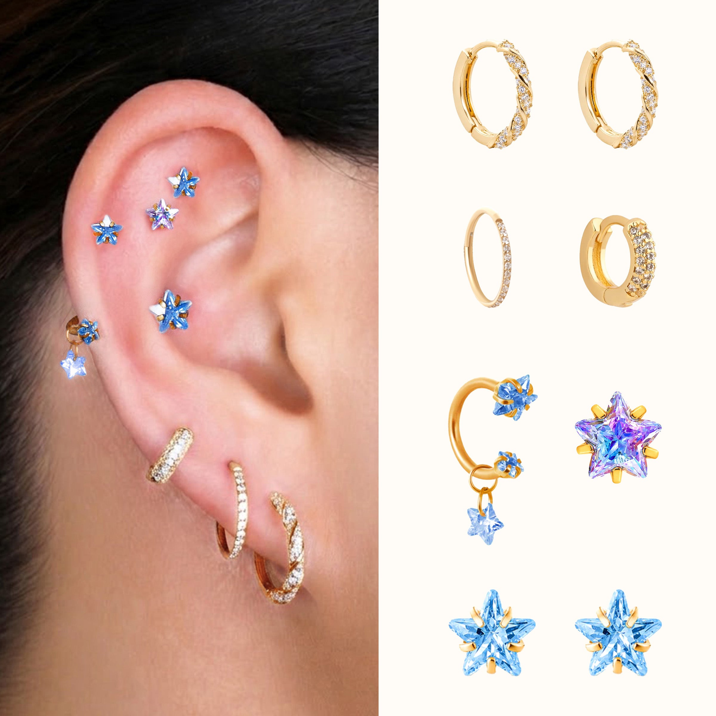 Elys Star Ear Stack Set