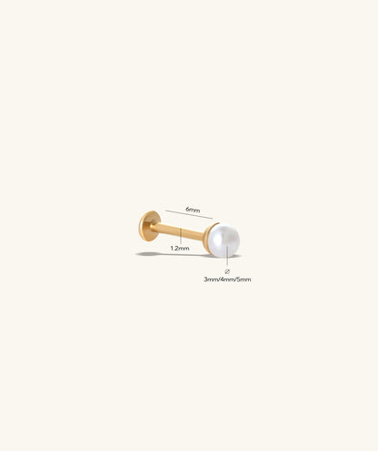 Titanium Pearl Flatback Stud