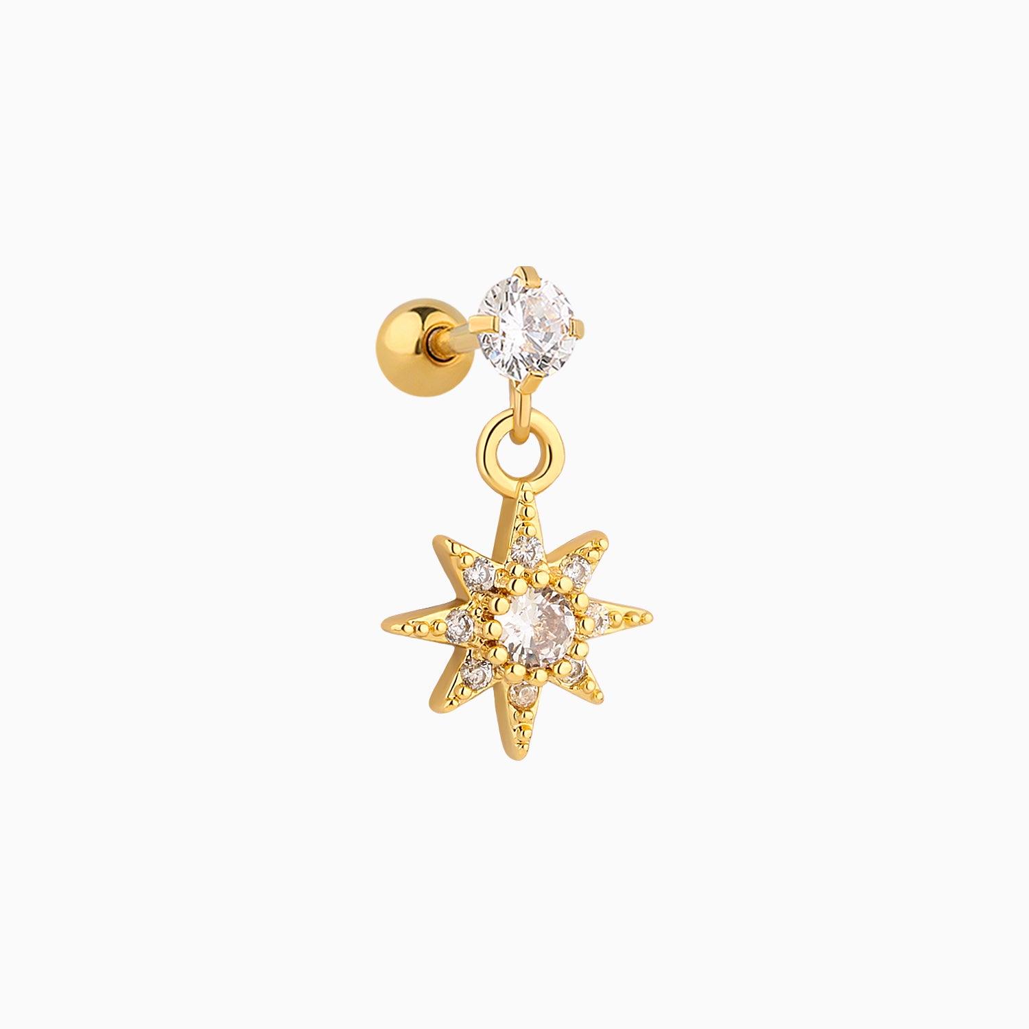 Brightest Star Drop Stud - OhmoJewelry