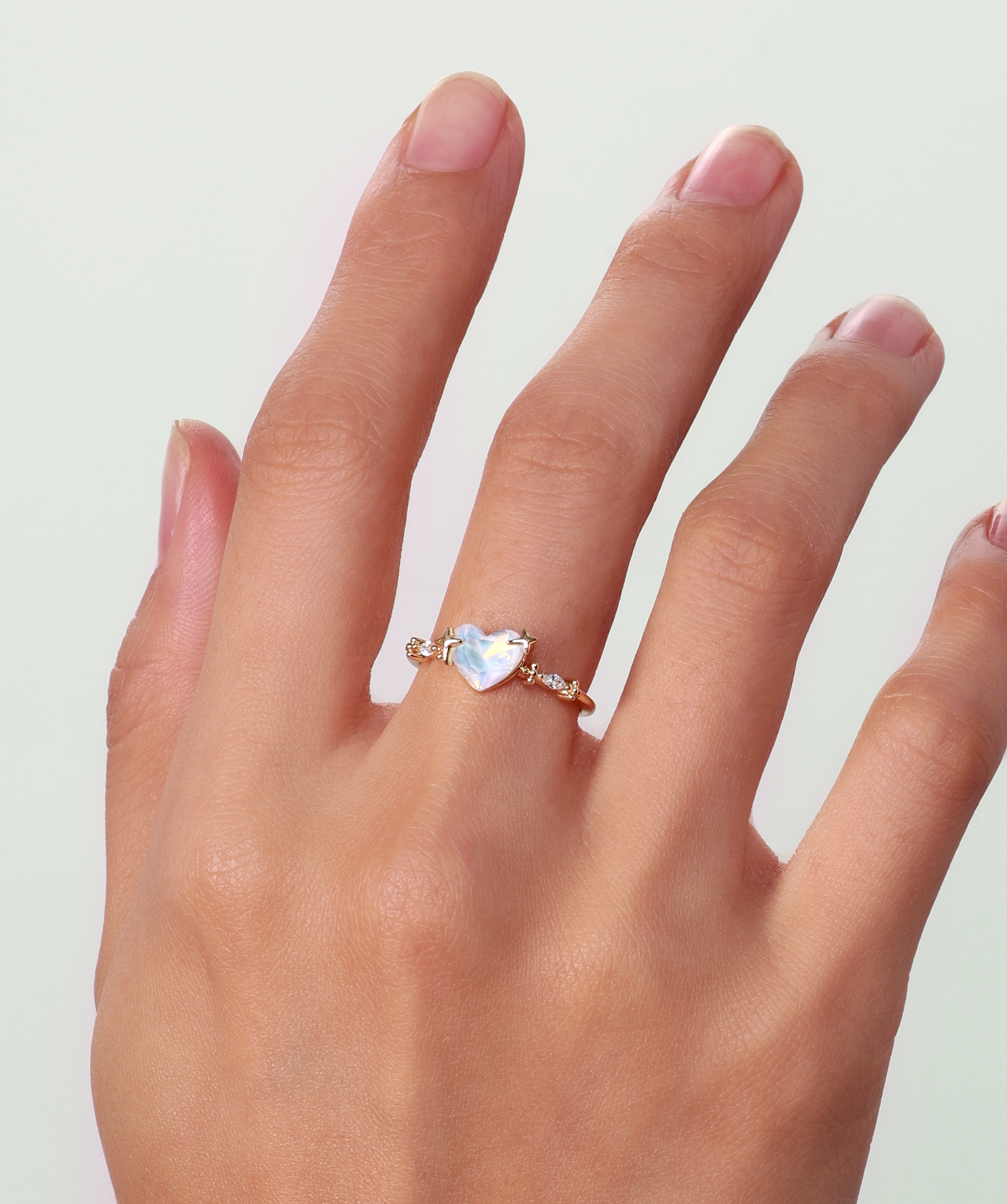 Starlight Heart Ring - Brass - Oumo Jewelry