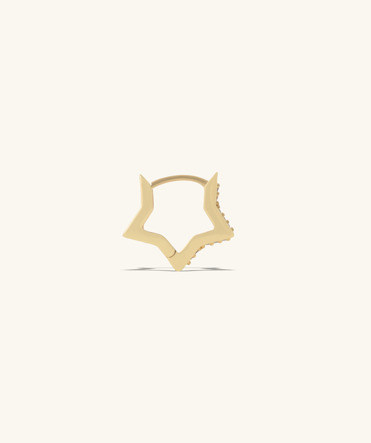 Star Helix Hoop - Brass - Lobe, Upper Lobe, Helix - Oumo Jewelry
