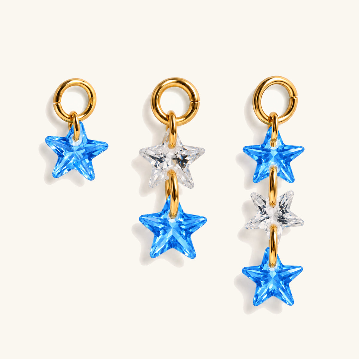 Star CZ Charm Drop Set - OumoJewelry