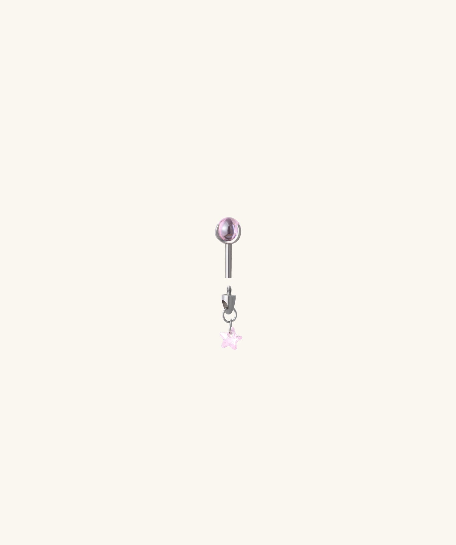 Titanium Pink Star VerticalHelix Stud