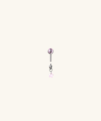 Titanium Pink Star VerticalHelix Stud
