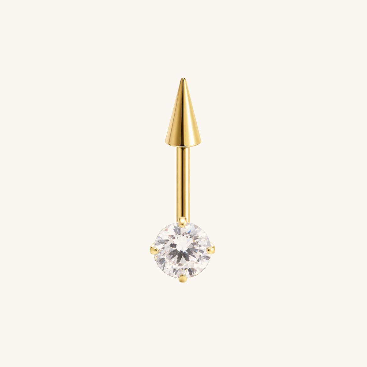 Titanium Spike Gem Vertical Stud - OumoJewelry