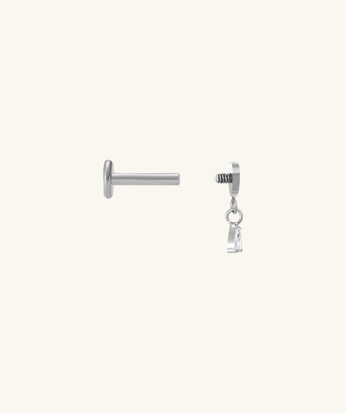 Titanium Laraa Stud - Titanium - Helix, Flat, Upper Lobe - Oumo Jewelry