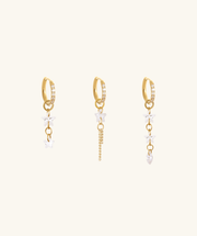 Starfall Chain Charm Hoop - Lobe, Upper Lobe - Oumo Jewelry