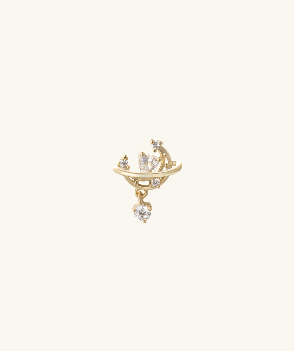 Halo Stud - Stainless Steel - Upper Lobe, Helix, Flat - Oumo Jewelry