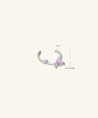 Butterfly Charm Hoop - OumoJewelry