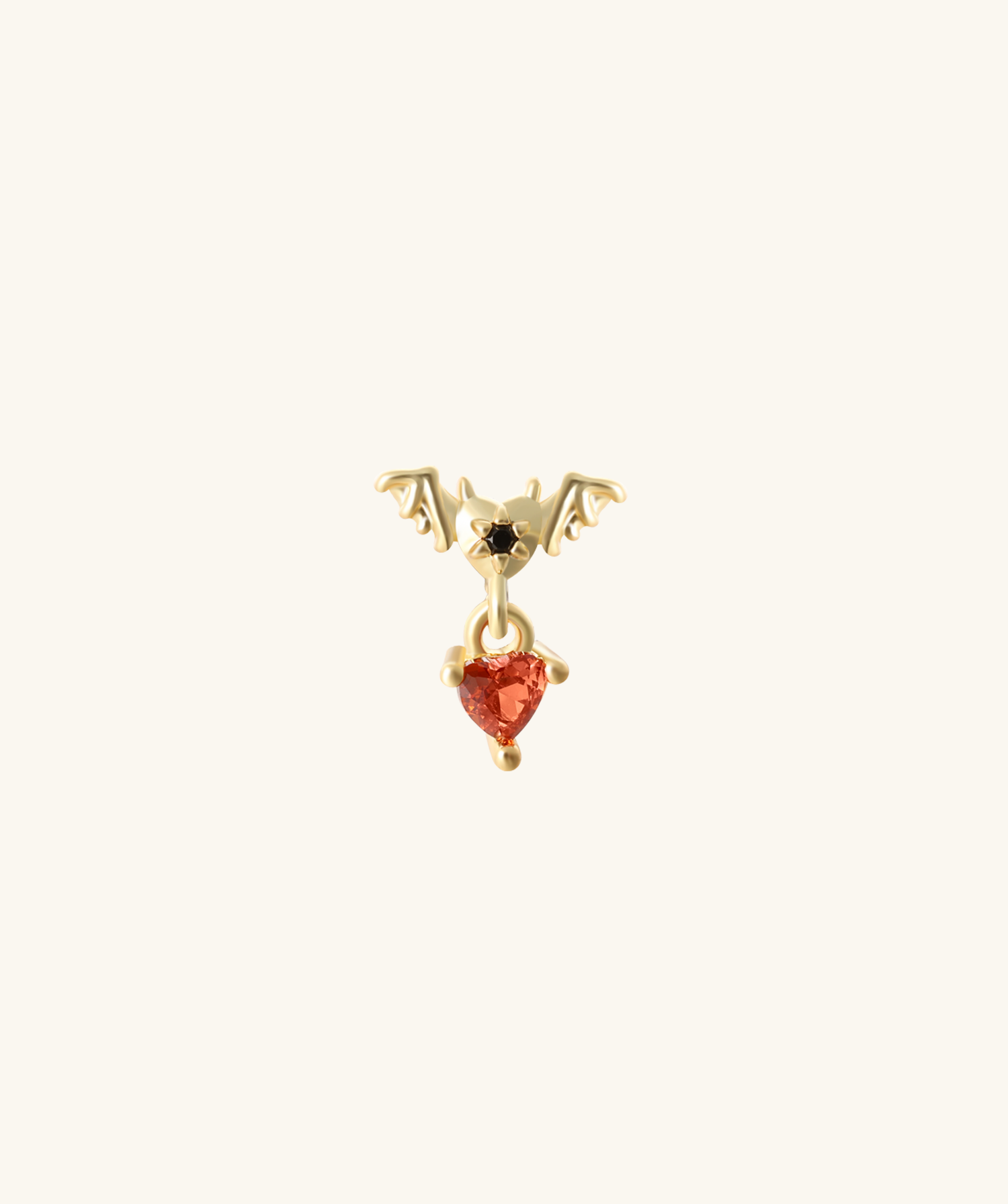 Bat Heart Drop Earring