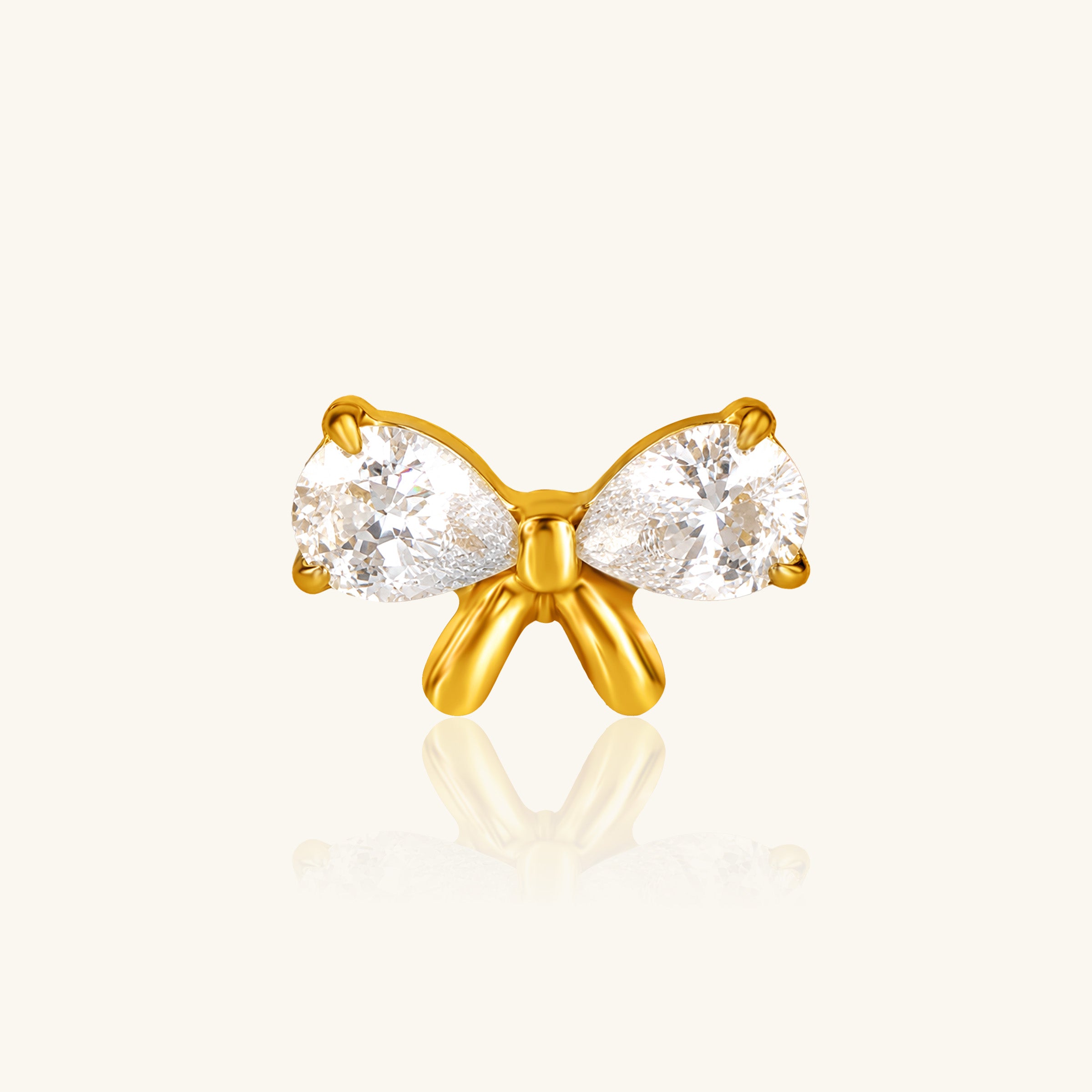 Titanium Bow CZ Stud