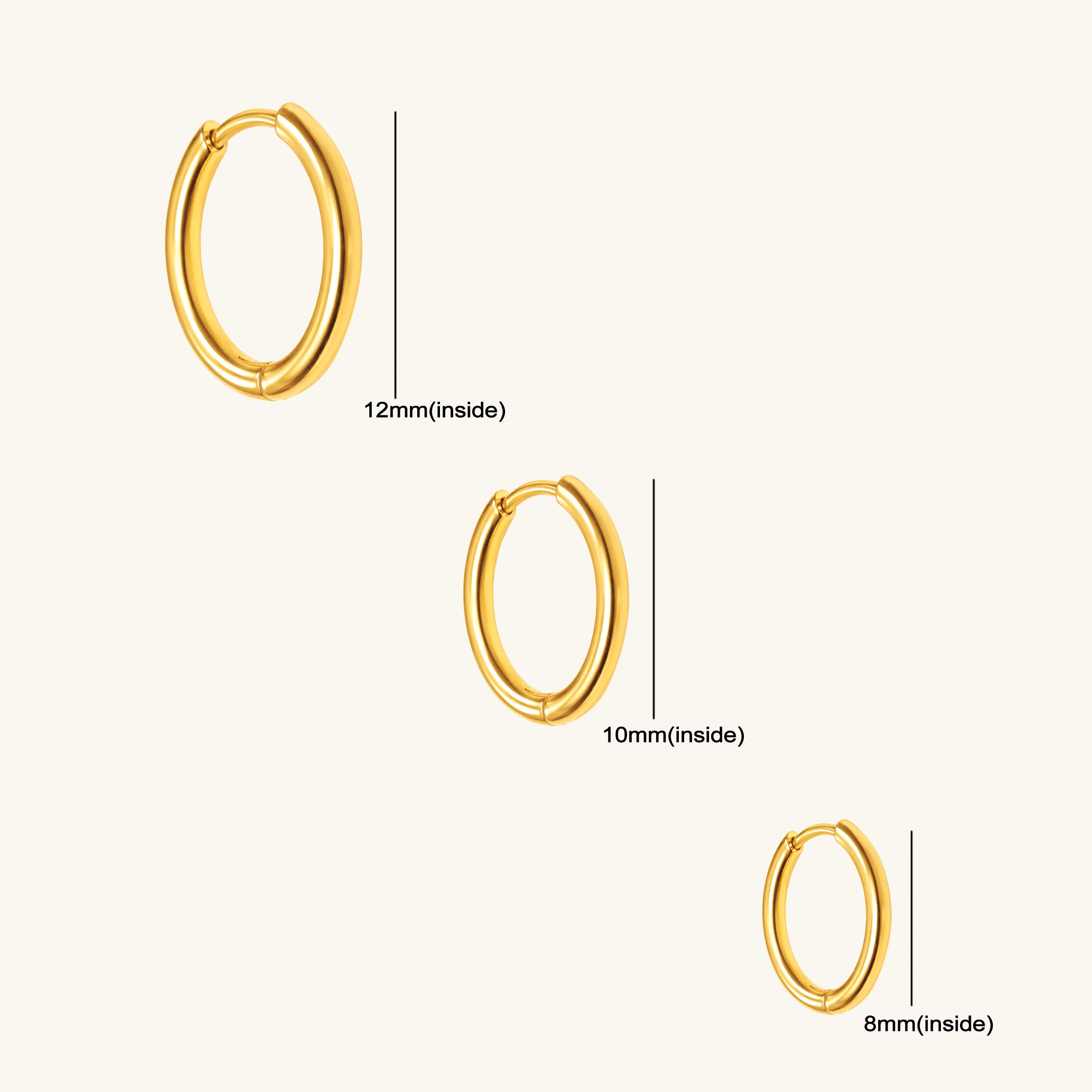 Titanium Basic Hoop Earrings Set