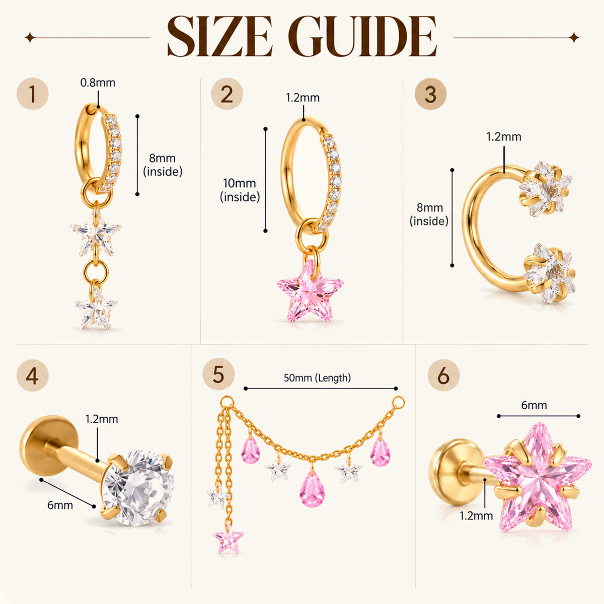 Pink Zia Ear Stack Set