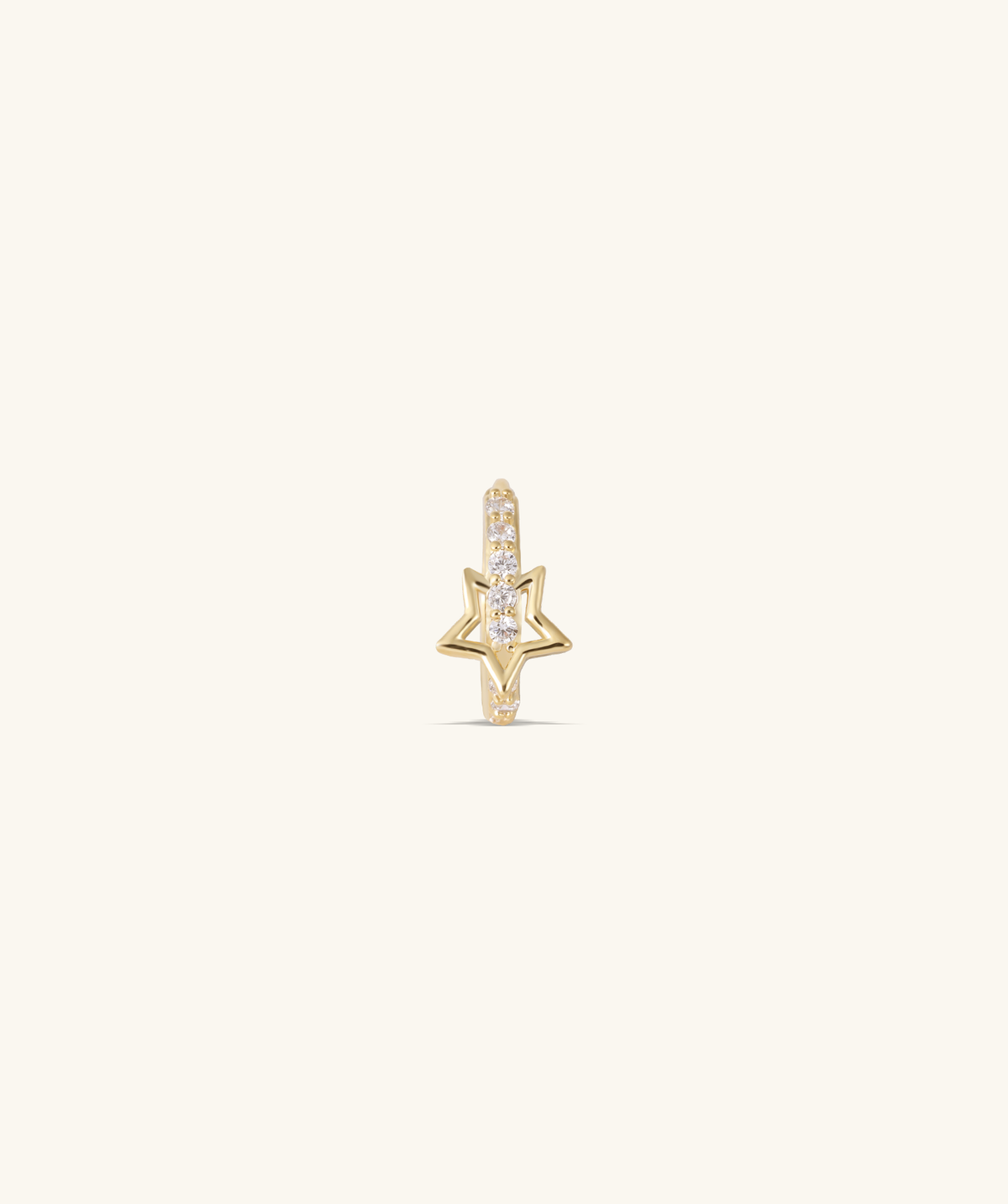 Star Gem Hoop - Brass - Lobe - Oumo Jewelry