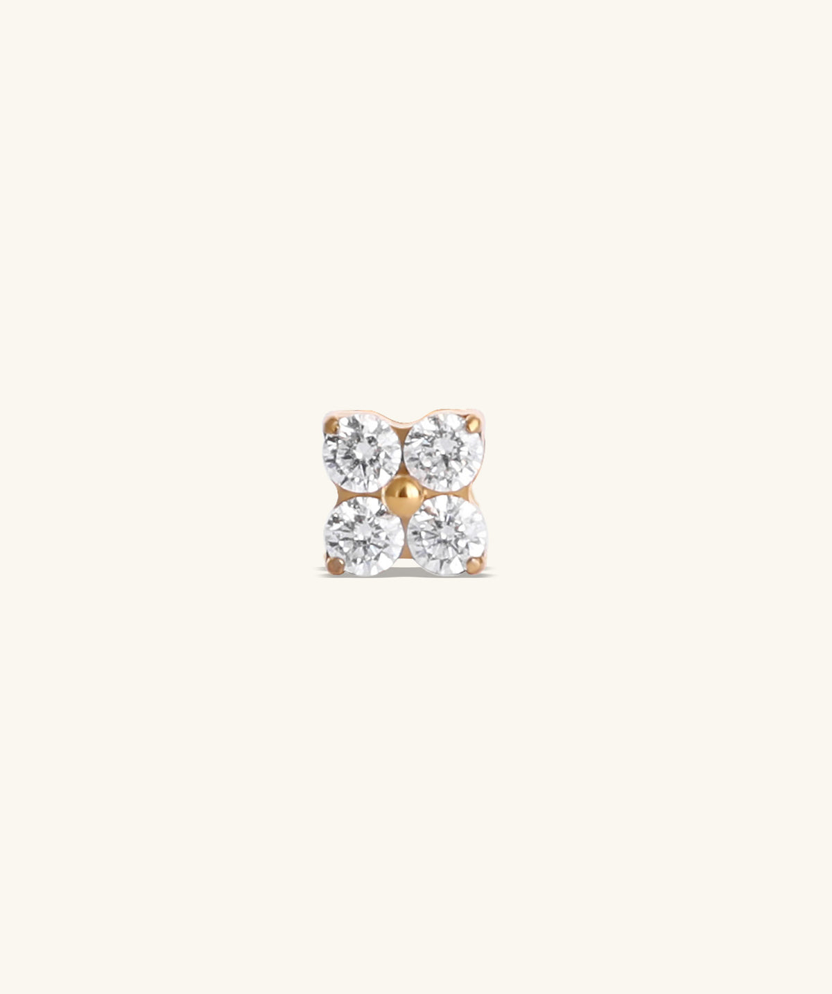 Titanium Lovely Flower Flatback Stud - Titanium - Helix, Forward Helix, Upper Lobe - Oumo Jewelry
