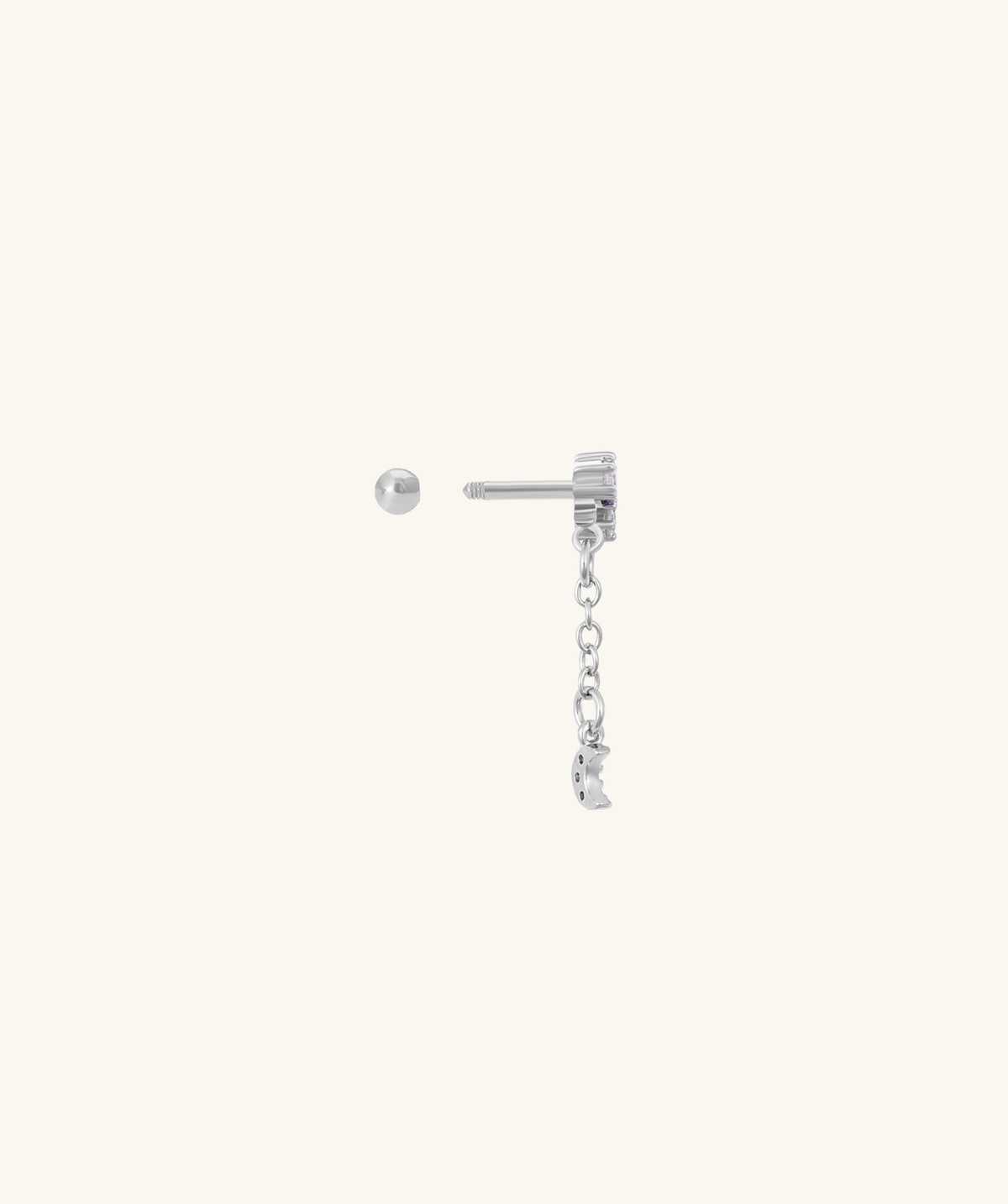Celene Chain Stud - Stainless Steel - Lobe, Upper Lobe - Oumo Jewelry