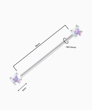 Hearts Industrial Barbell - OumoJewelry