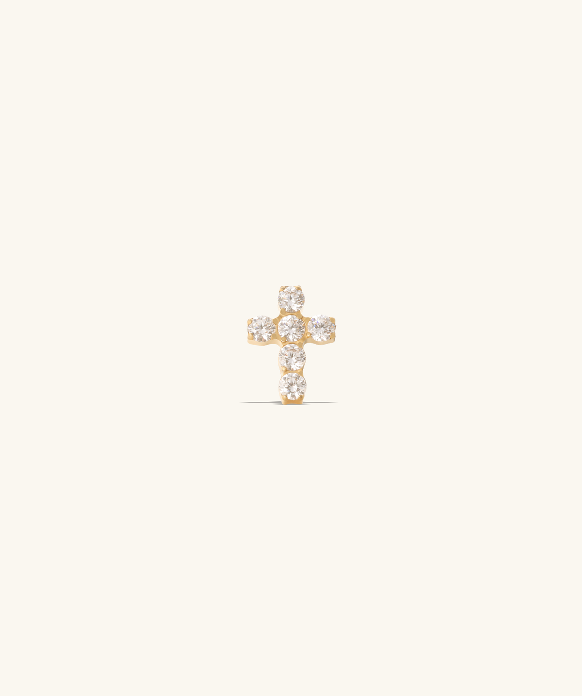 Titanium Cross Gems Flatback Stud - Titanium - Helix, Conch, Flat - Oumo Jewelry